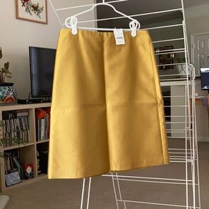 J. Crew gold silk/wool blend pencil skirt Size 2